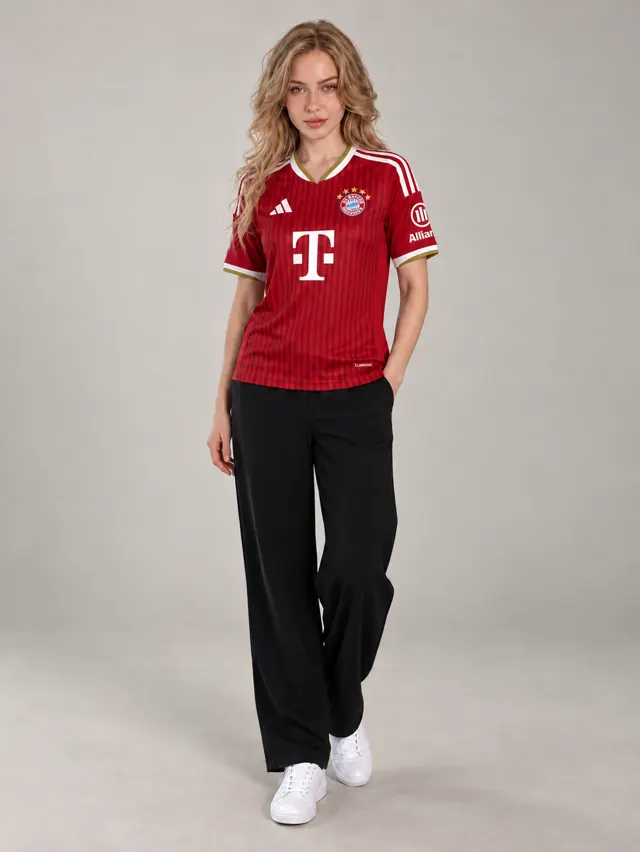Bayern 26/27 red jersey — AI styling visual