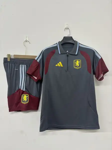 Aston Villa Grey Polo Shirt Set — 2026/27