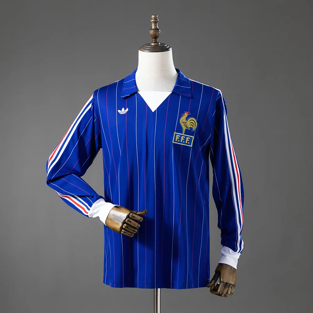 France 1980/1982 Retro Manga larga France Local Camiseta de fútbol 1980/1982