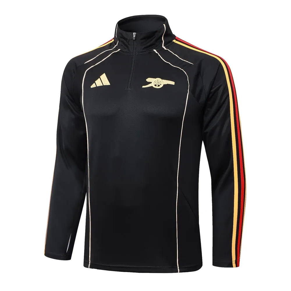 Arsenal 2025/2026 Arsenal Half-Pull Conjunto de entrenamiento Black retro style Camiseta de fútbol Set 2025/2026 — 3