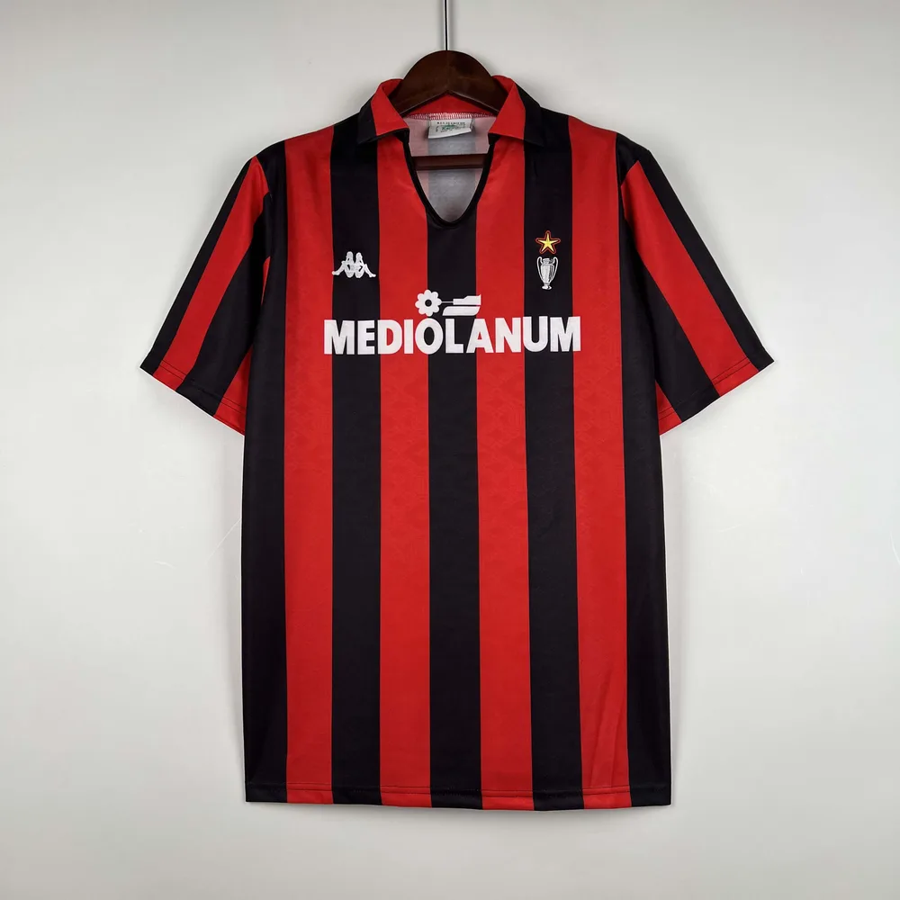 AC Milan 1989/1990 Retro AC Milan Local Camiseta de fútbol 1989/1990