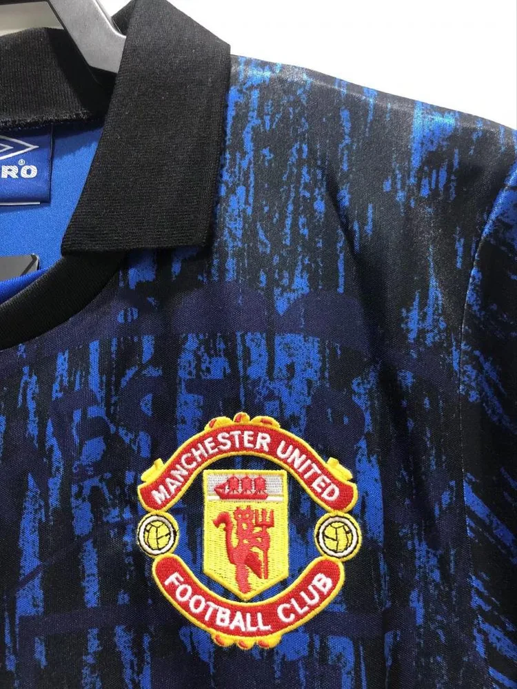 Manchester United 1993 Retro Manchester United blue Football Shirt 1993 — 5