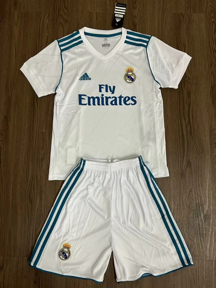 Real Madrid 2017/2018 Retro Real Madrid Local Camiseta de fútbol Talla infantil 2017/2018