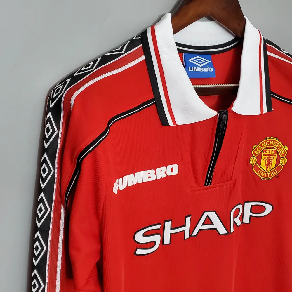Manchester United 1998-1999 Retro Long Sleeve Manchester United Home Football Shirt 1998/1999 — 7