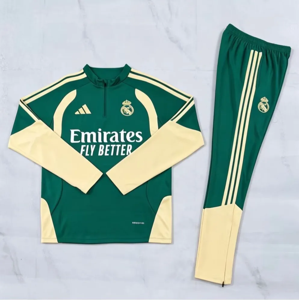 Real Madrid 2026/2027 Real Madrid Half-Pull Training Suit Green Football Jersey 2026/27 — 3