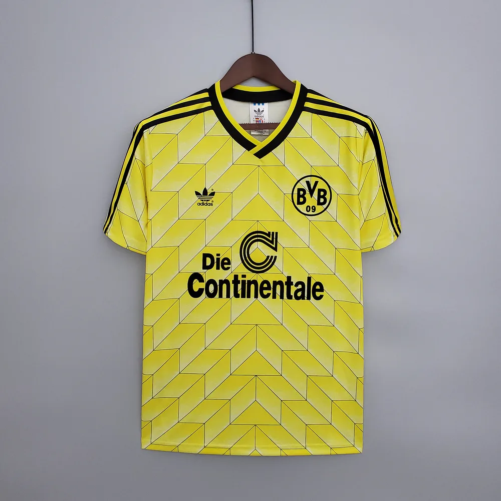 Borussia Dortmund 1988/1989 Retro Dortmund Home Football Shirt 1988/1989