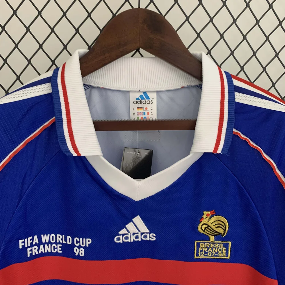 France 1998 Retro Long Sleeve France Home Football Shirt 1998 — 3
