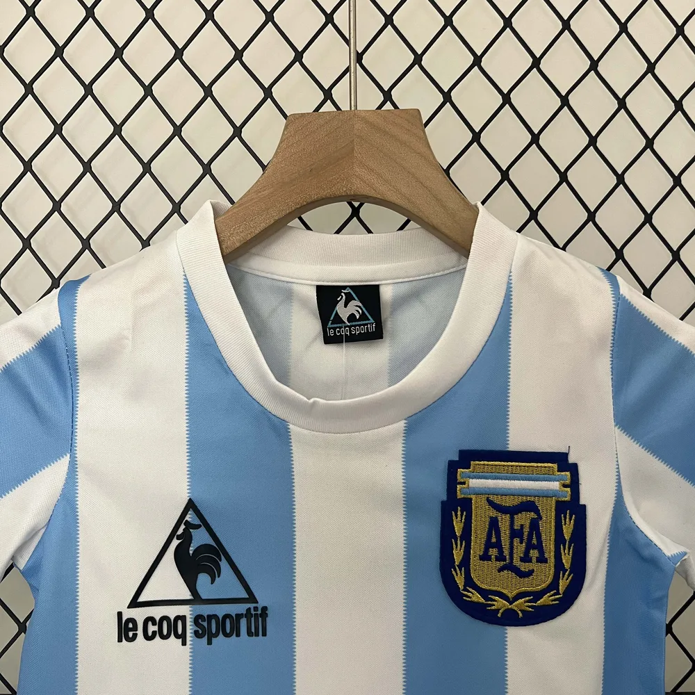Argentina 1986 Retro Argentina National Team Home Football Shirt Kids Size 1986 — 5