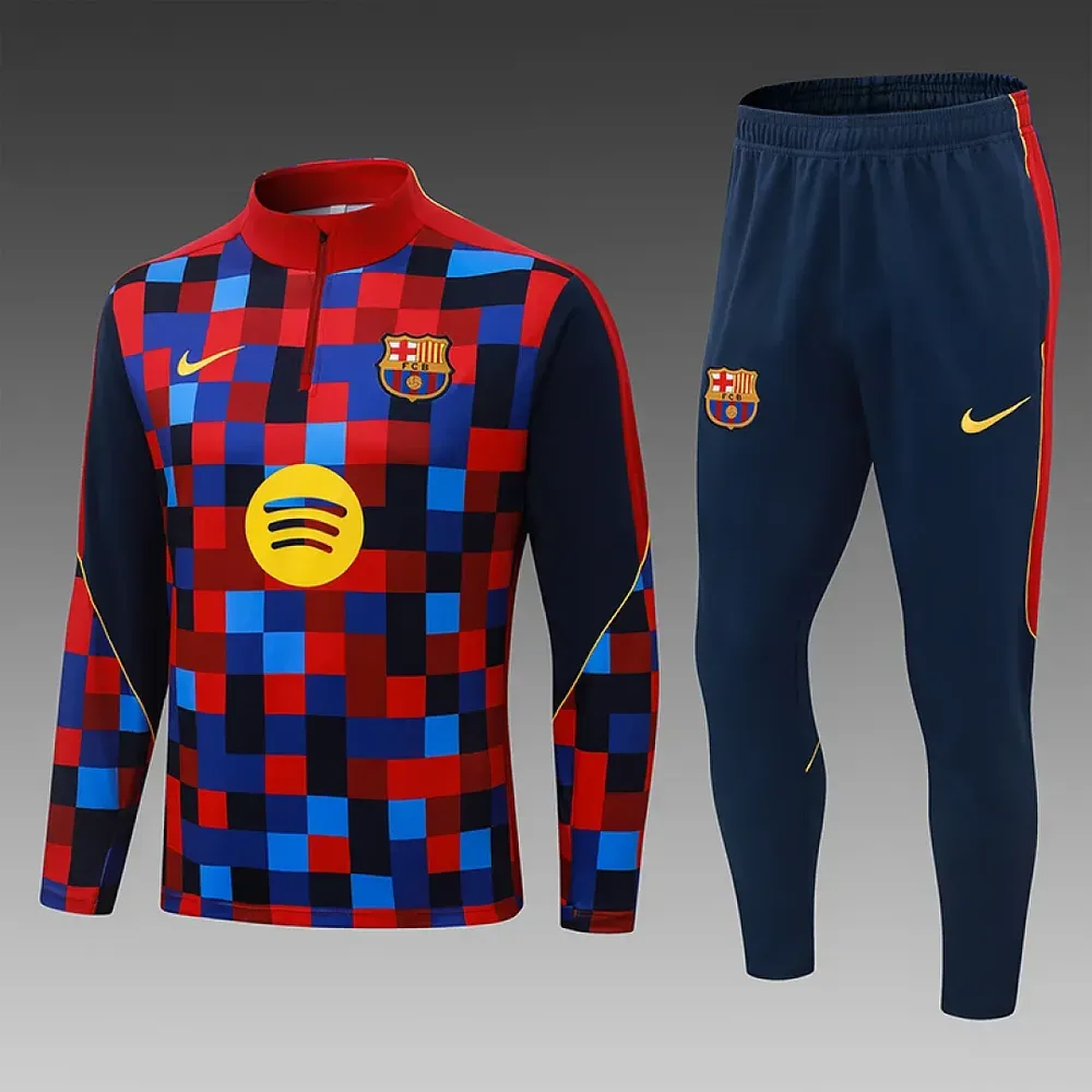 Barcelona 2026/2027 Barcelona Half-Pull Training Red-Blue Digital Football Shirt Set 2026/27