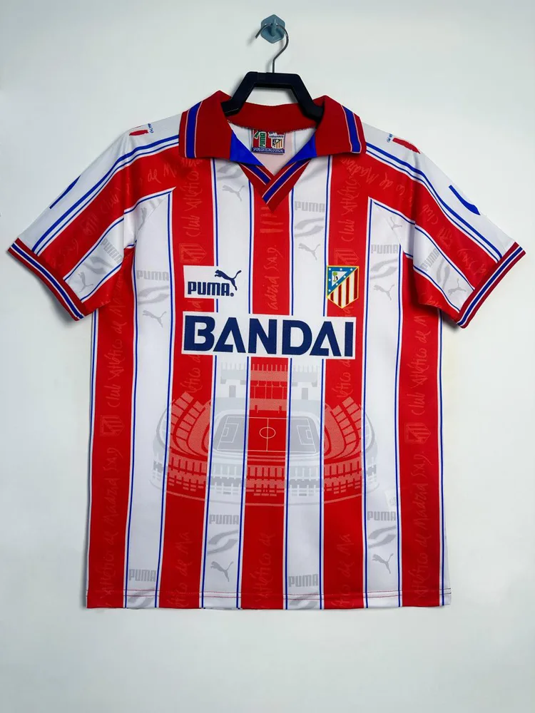 Atlético Madrid 1996-1997 Retro Atletico Madrid Local Camiseta de fútbol 1996/1997