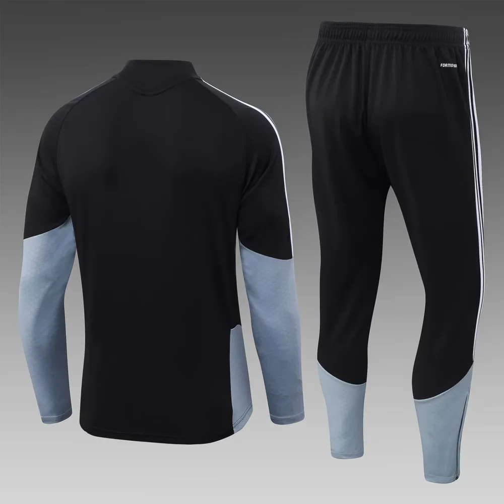 Real Madrid 2026/2027 Real Madrid Half-Pull Training Suit Black Gray Football Jersey 2026/27 — 2