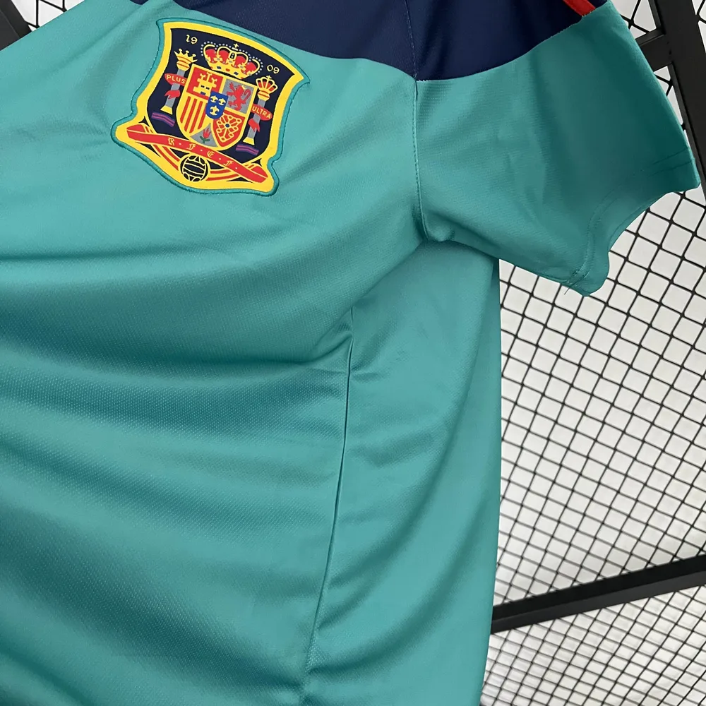Spain 2010 Retro Spain Goalkeeper Green Soccer Shirt 2010 — 8