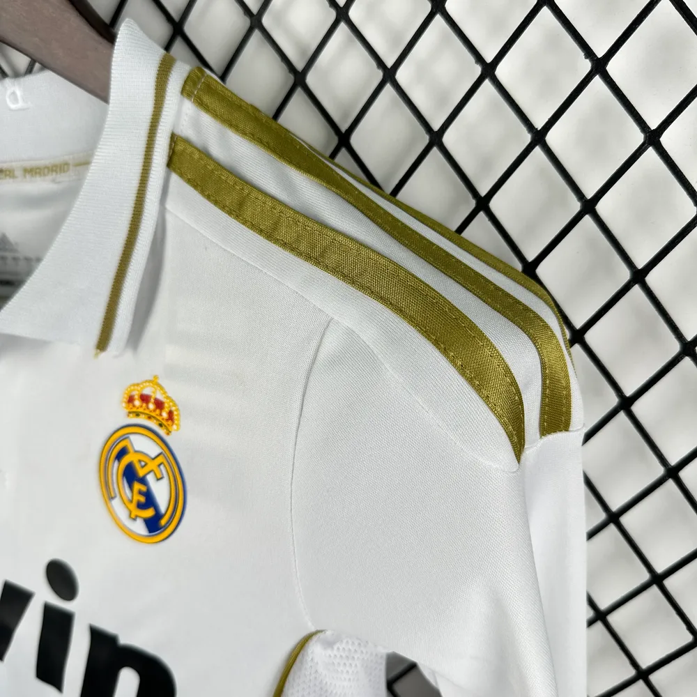 Real Madrid 2011/2012 Retro Long Sleeve Real Madrid Home Football Shirt Kids Size 2011/2012 — 6