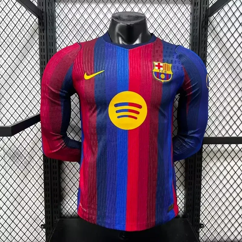 Barcelona 2026/2027 Long Sleeve Player Version Barcelona Home Football Jersey 2026/27