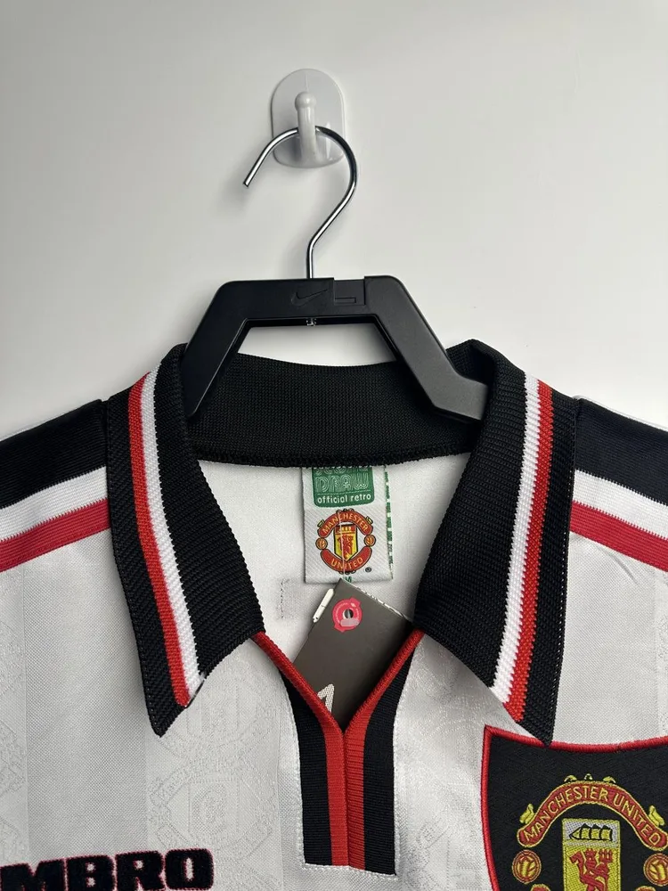 Manchester United 1998-1999 Retro Manga larga Manchester United Visitante White Camiseta de fútbol 1998/1999 — 3