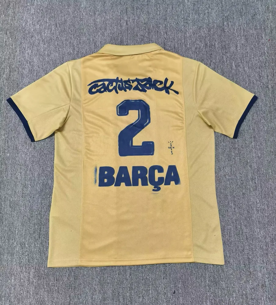 Barcelona 2025/2026 Barcelona x Travis Scott Collab Joint Retro Yellow Jersey 2025/2026 — 2