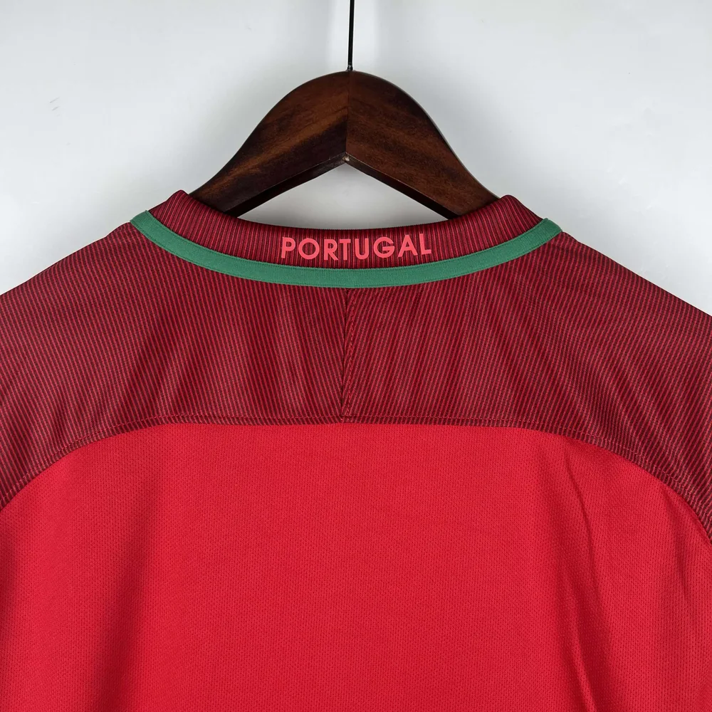 Portugal 2016 Retro Long Sleeve Portugal Home Football Shirt 2016 — 4