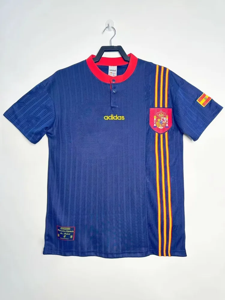 Spain 1996 Retro Spain Visitante Camiseta de fútbol 1996