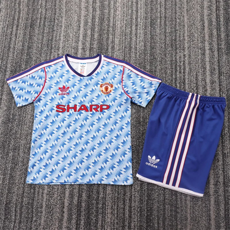 Manchester United 1990/1992 Retro Manchester United Visitante Camiseta de fútbol Talla infantil 1990/1992