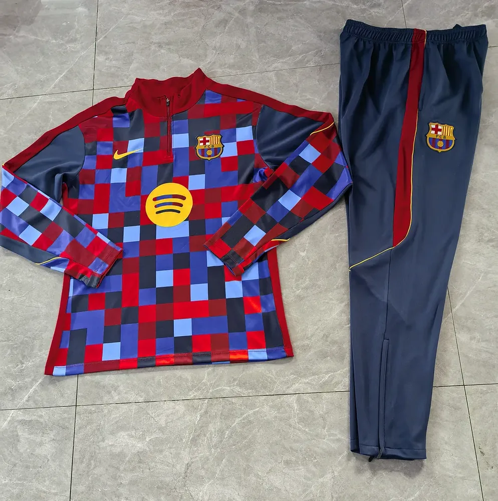 Barcelona 2026/2027 Barcelona Half-Pull Training Red-Blue Digital Football Shirt Set 2026/27 — 3