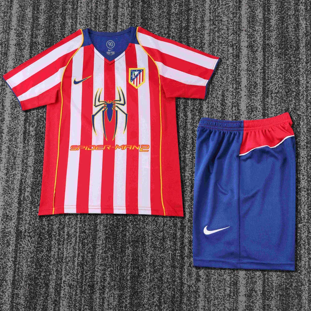 Atlético Madrid 2004-2005 Retro Atletico Madrid Local Camiseta de fútbol Talla infantil 2004/2005