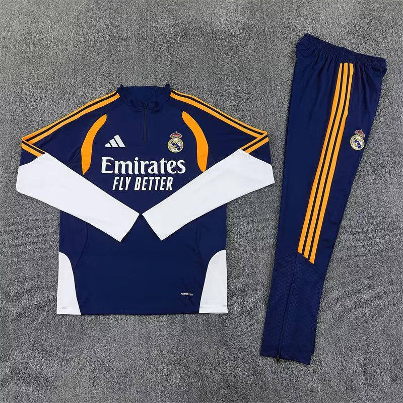 Real Madrid 2026/2027 Real Madrid Half-Pull Conjunto de entrenamiento Blue Camiseta de fútbol 2026/27 — 3