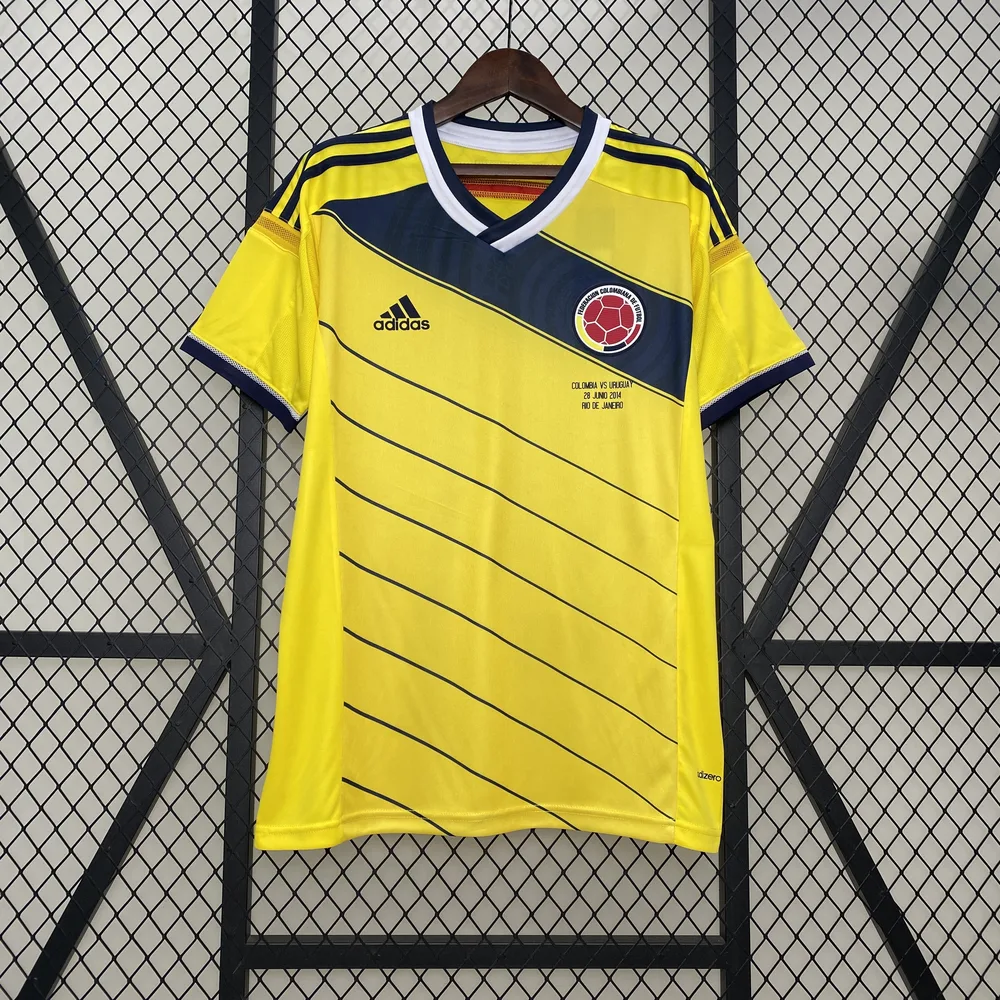 Colombia 2014 Retro Colombia Local Jersey 2014