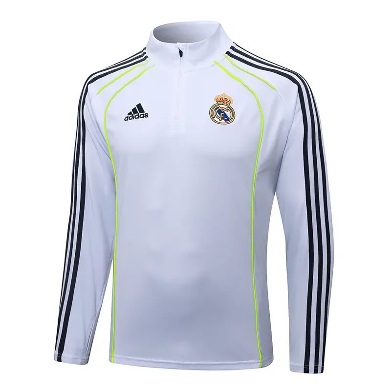 Real Madrid 2025-2026 Real Madrid Retro White Half-Pull Training Suit Football Shirt Set 2025/2026 — 3