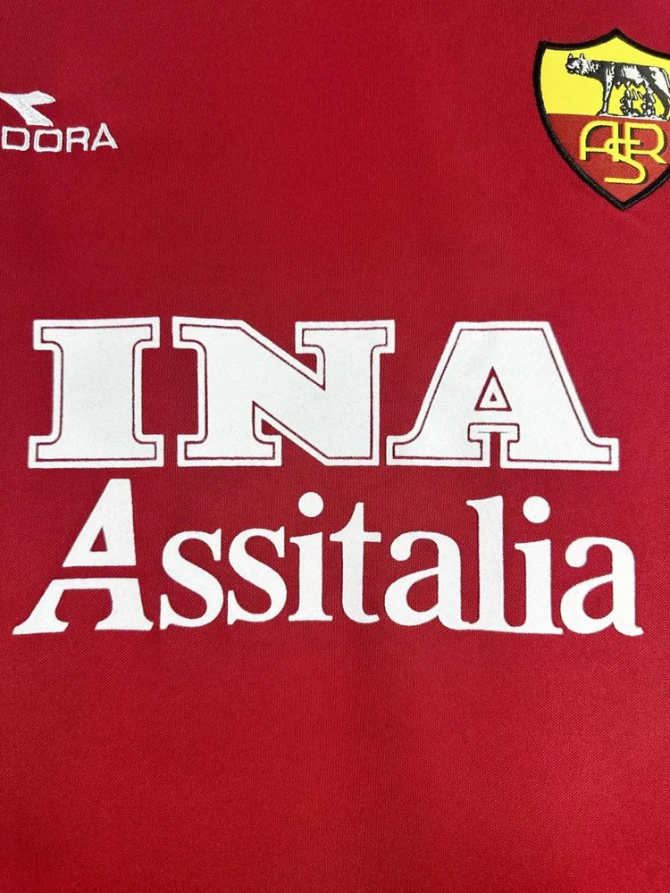 AS Roma 1998-1999 Retro Long Sleeve Roma Home Soccer Jersey 1998/1999 — 6