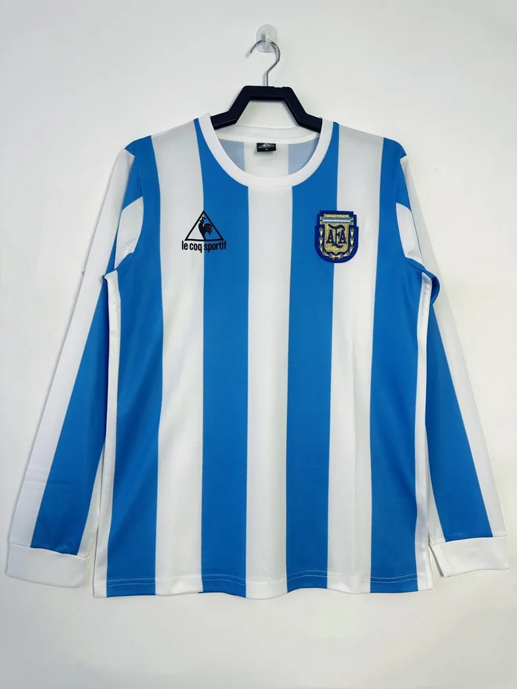 Argentina 1986 Retro Manga larga Argentina National Team Local Jersey 1986