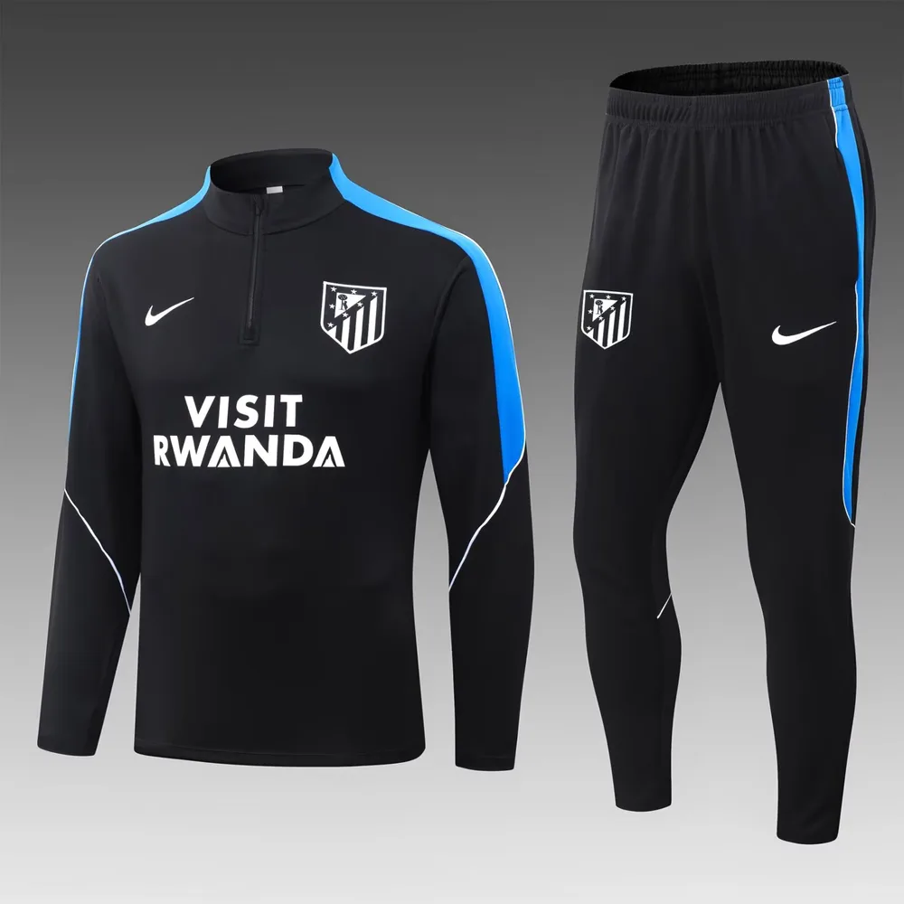 Atlético Madrid 2026/2027 Atletico Madrid Half-Pull Training Suit Black Football Jersey 2026/27