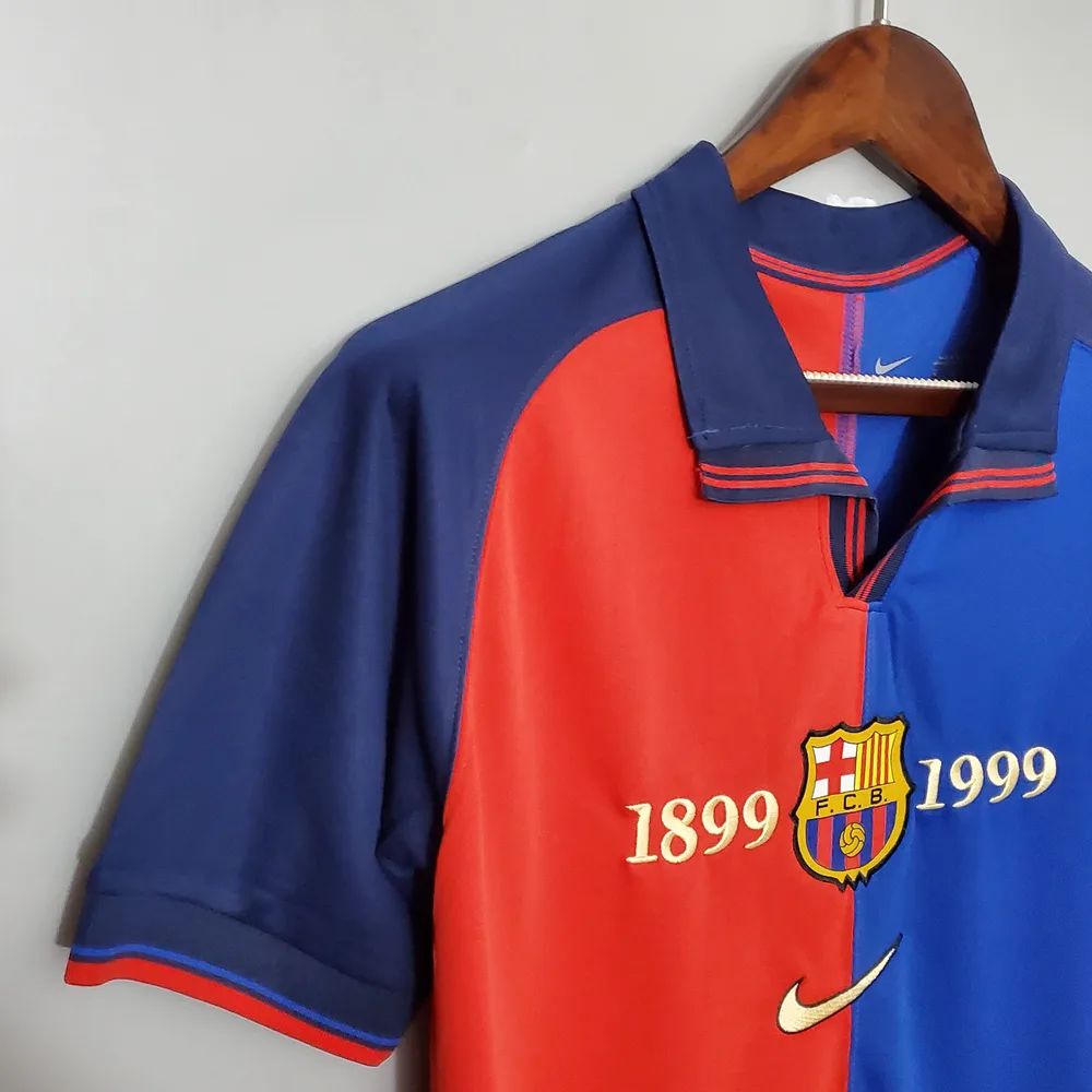 Barcelona 1999/2000 Retro Barcelona Local 100th Anniversary Version Camiseta de fútbol 1999/2000 — 5
