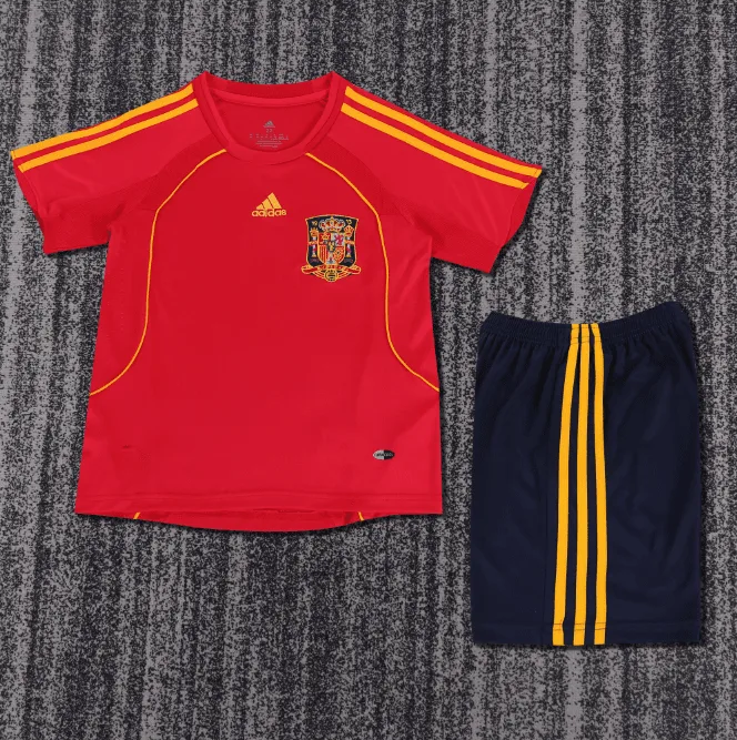 Spain 2008 Retro Spain Local Camiseta de fútbol Talla infantil 2008