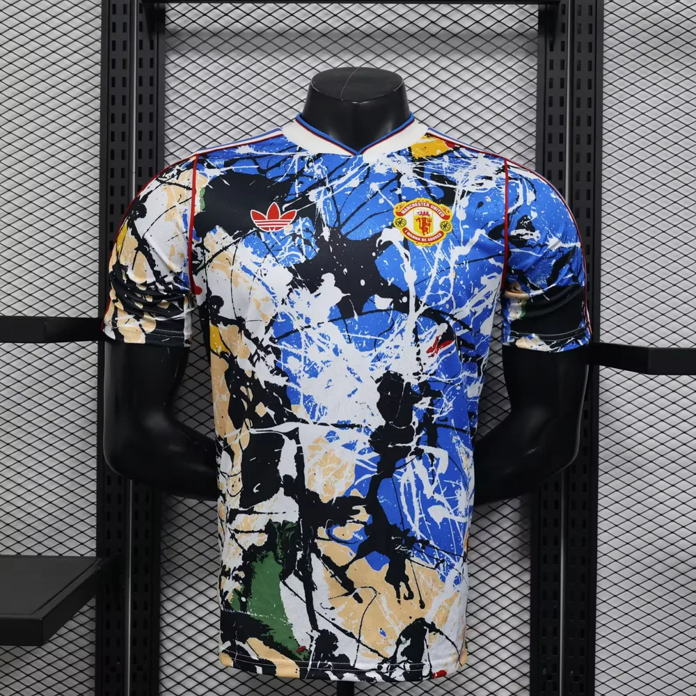 Manchester United 2026/2027 Player Version Manchester United x Stone Roses Football Jersey Blue 2026/27