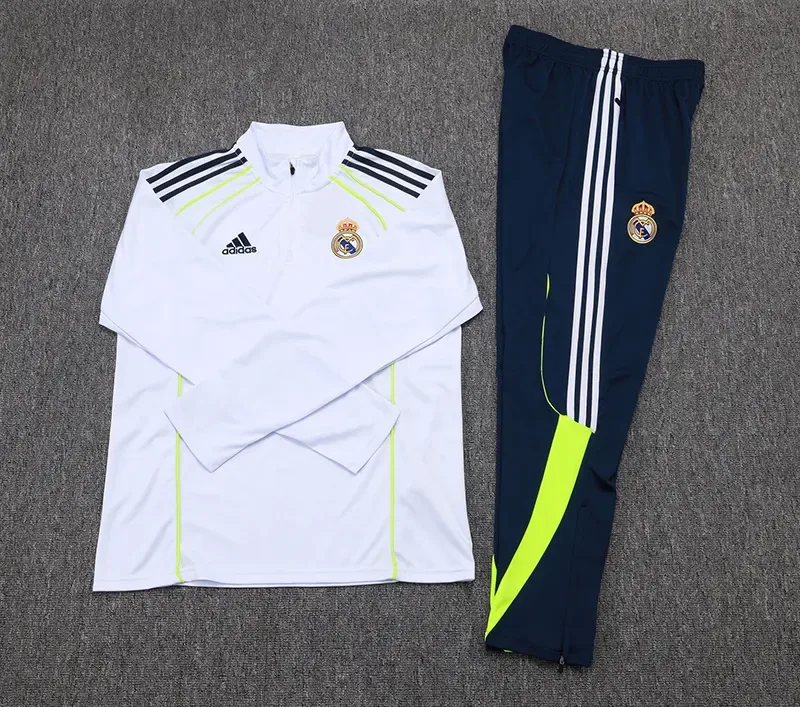 Real Madrid 2025-2026 Real Madrid Retro White Half-Pull Training Suit Football Shirt Set 2025/2026 — 7
