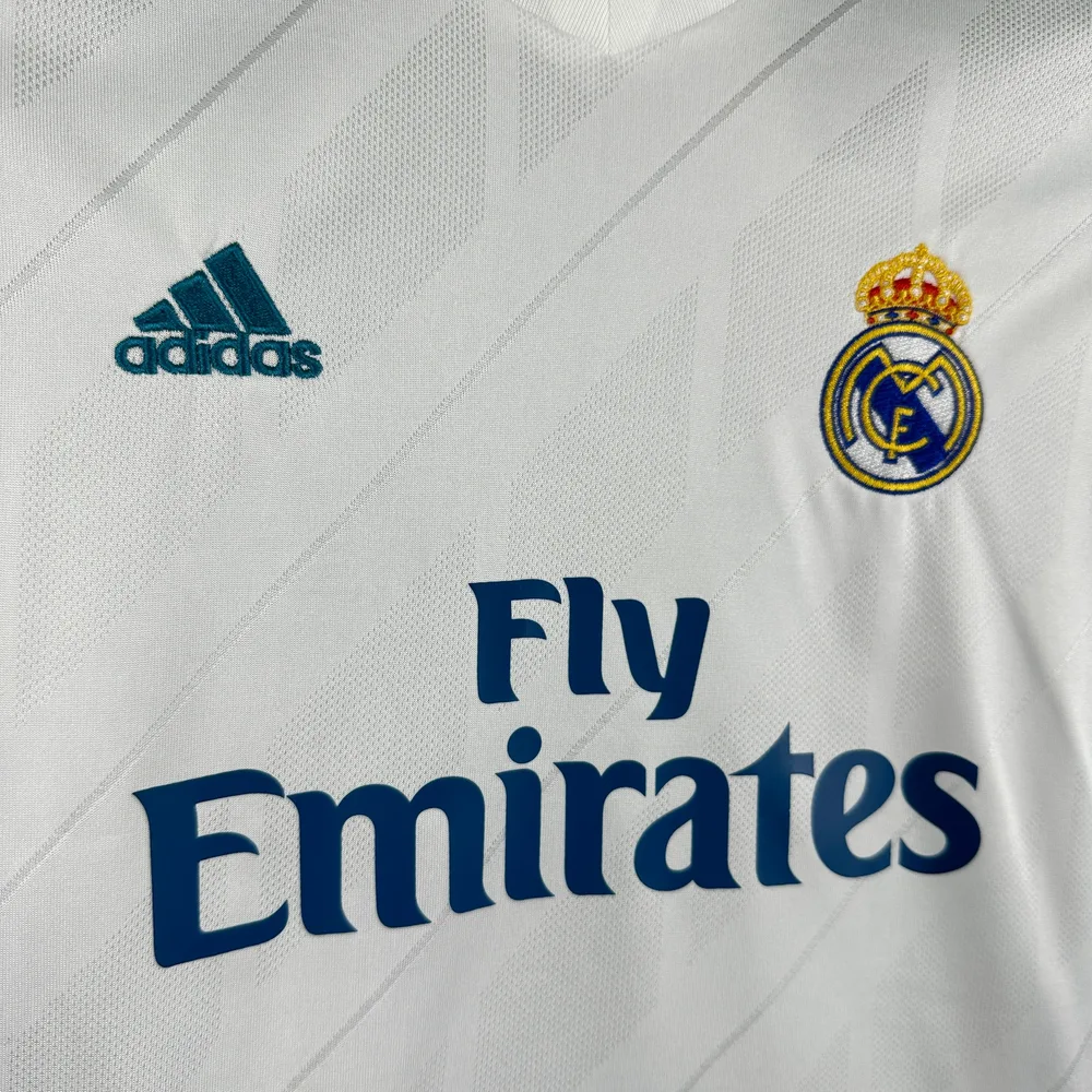 Real Madrid 2017/2018 Retro Long Sleeve Real Madrid Home Football Shirt Kids Size 2017/2018 — 5