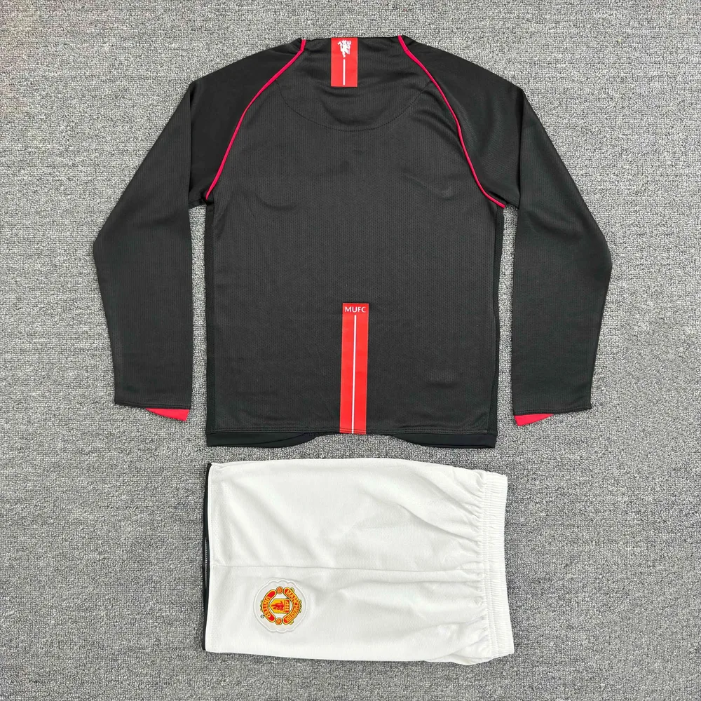 Manchester United 2007/2008 Retro Long Sleeve Manchester United Third Away Football Shirt Kids Size 2007/2008 — 2