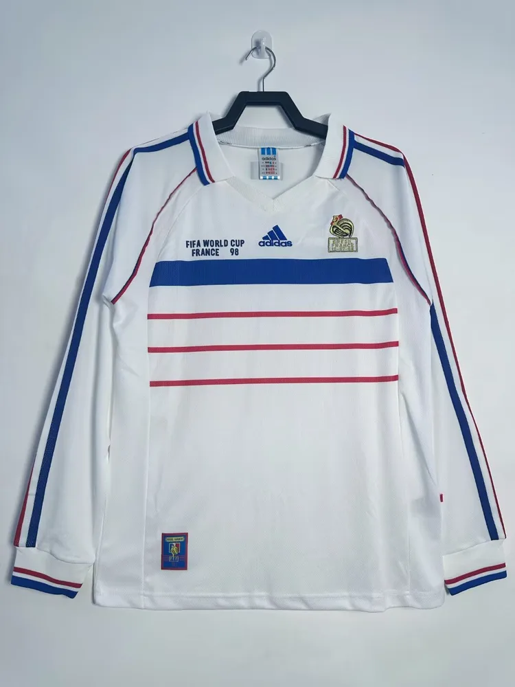 France 1998 Retro Long Sleeve France Away Football Shirt 1998