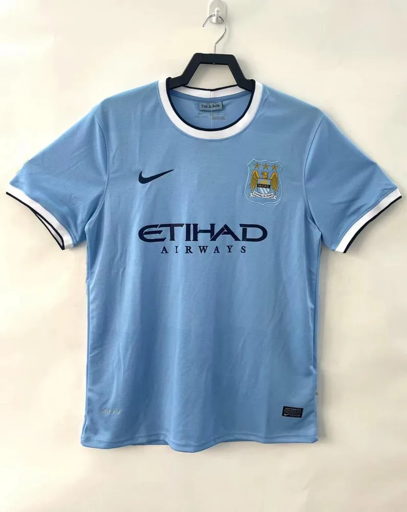 Manchester City 2013-2014 Retro Manchester City Local Camiseta de fútbol 2013/2014