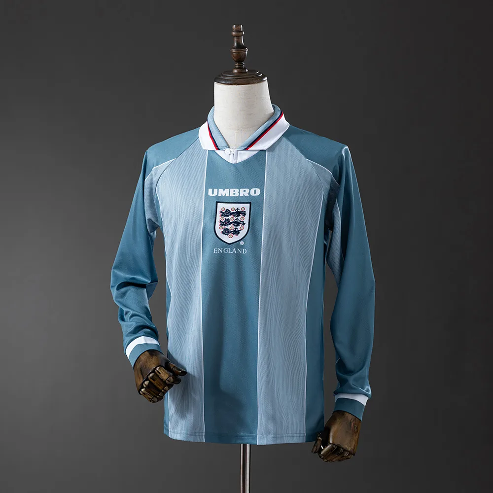 England 1996 Retro England Visitante Manga larga Jersey 1996