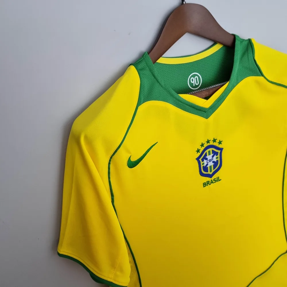 Brazil 2004 Retro Brazil Home Soccer Jersey 2004 — 9