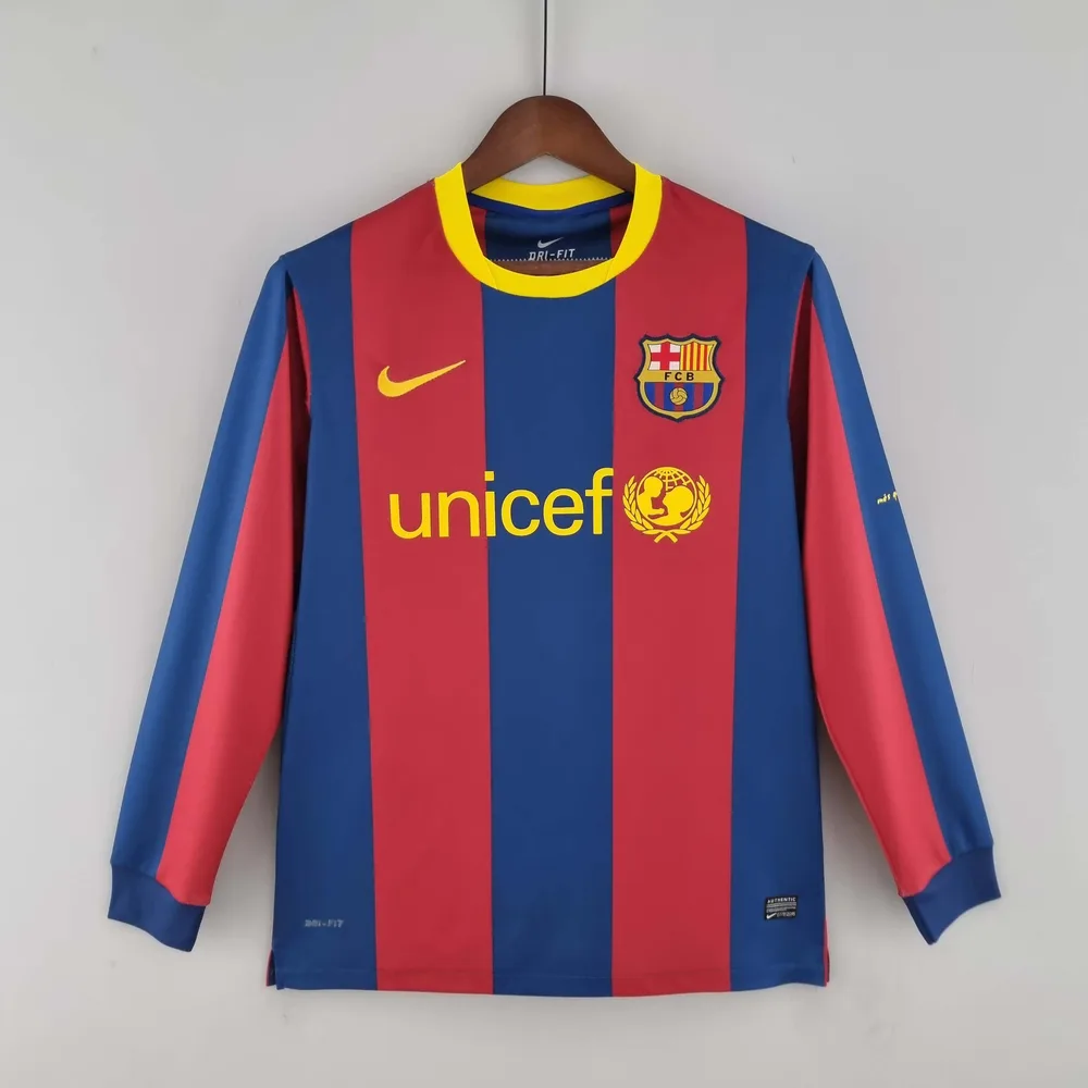 Barcelona 2010/2011 Retro Manga larga Barcelona Local Camiseta de fútbol 2010/2011