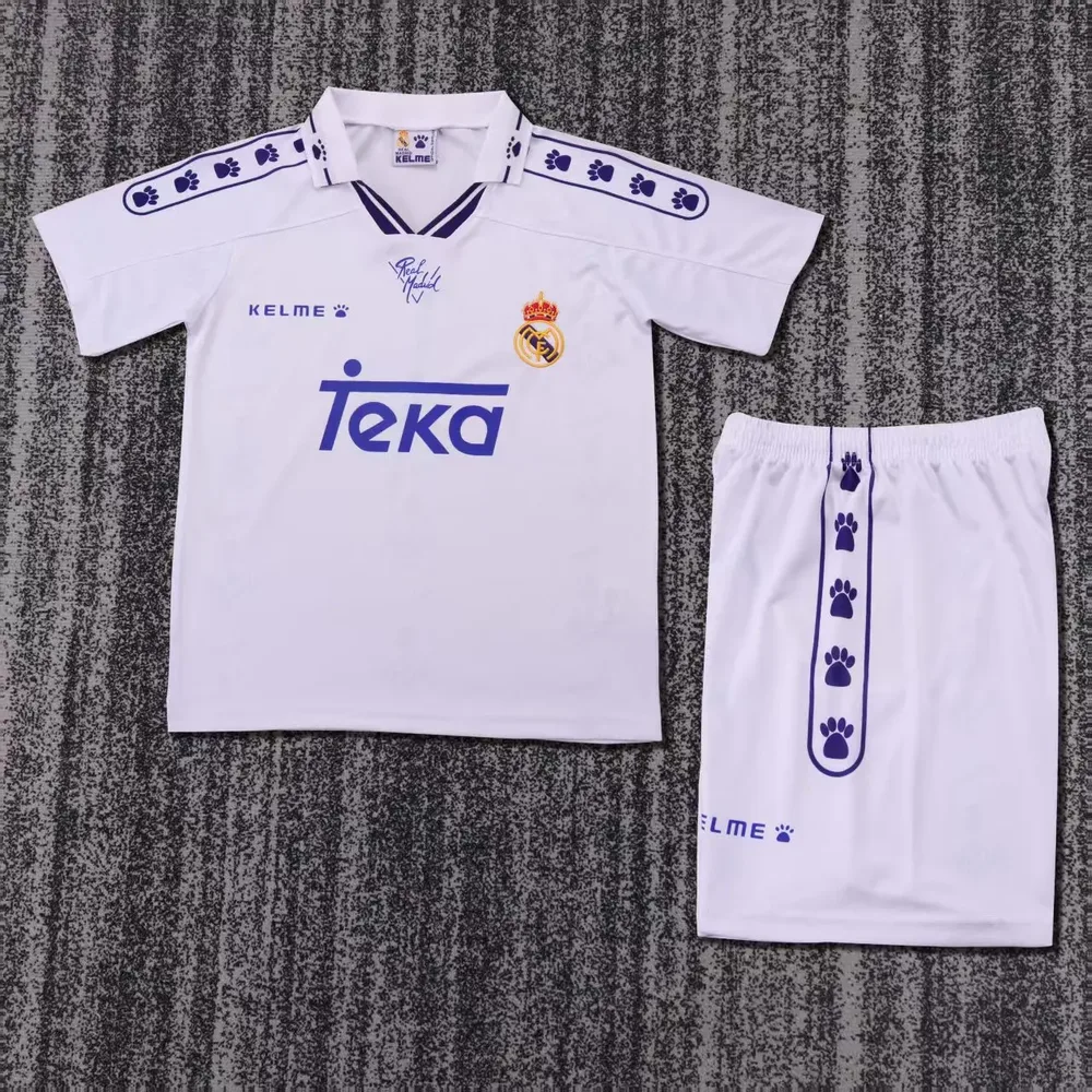 Real Madrid 1994-1996 Retro Real Madrid Local Camiseta de fútbol Talla infantil 1994/1996
