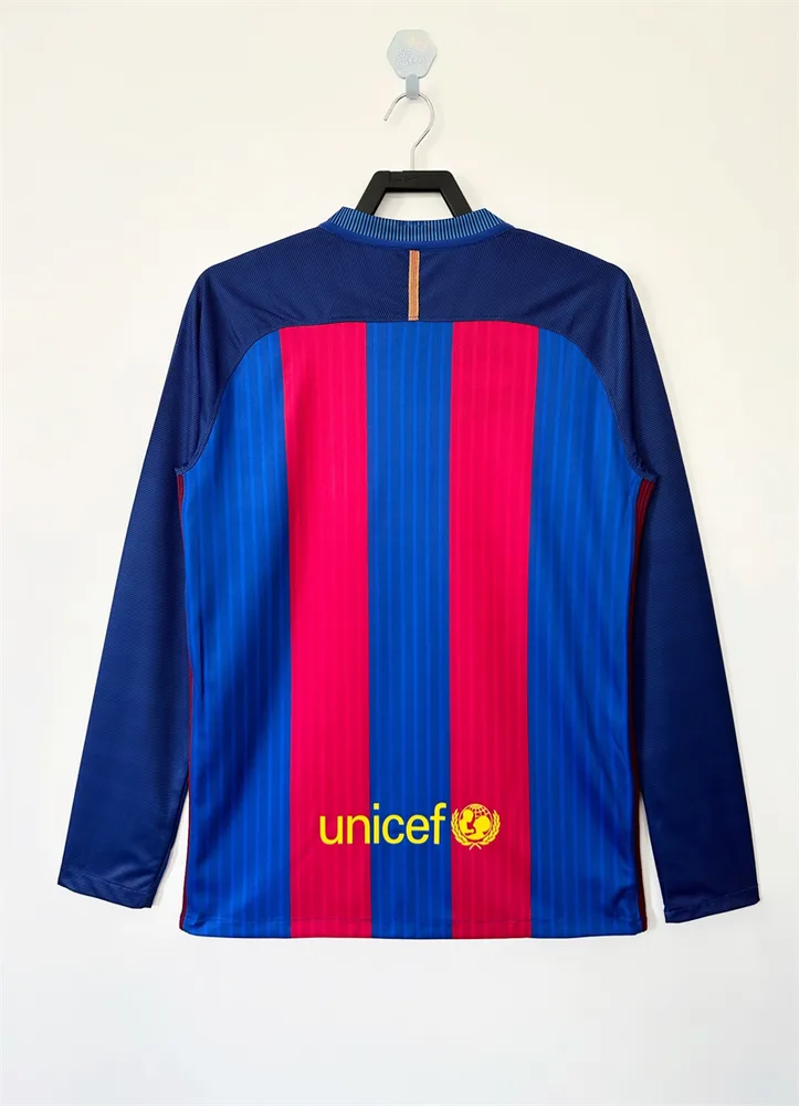 Barcelona 2016/2017 Retro Long Sleeve Barcelona Football Shirt Home 2016/2017 — 2
