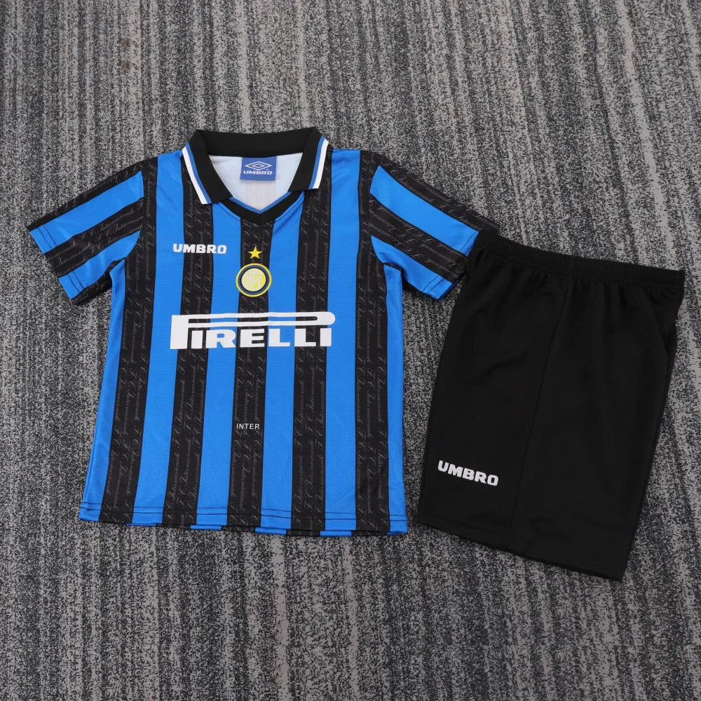 Inter Milan 1997/1998 Retro Inter Milan Local Camiseta de fútbol Talla infantil 1997/1998