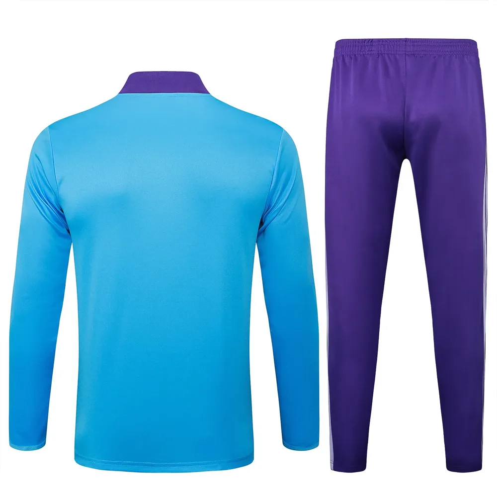 Real Madrid 2025/2026 Real Madrid Light blue retro version Half-Pull Training Suit Football Shirt Set 2025/2026 — 2