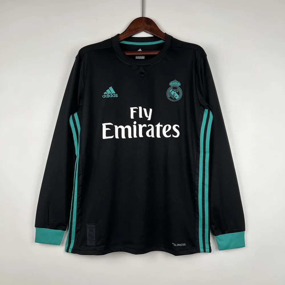 Real Madrid 2017/2018 Retro Manga larga Real Madrid Visitante Camiseta de fútbol 2017/2018