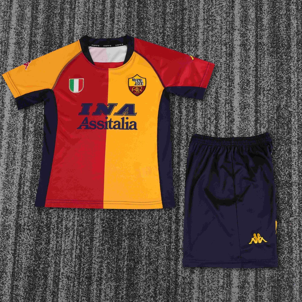 AS Roma 2000-2001 Retro Roma Local Camiseta de fútbol Talla infantil 2000/2001
