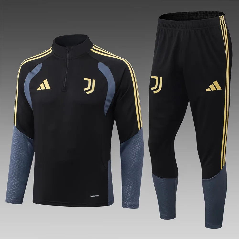 Juventus 2026/2027 Juventus Half-Pull Conjunto de entrenamiento Black Camiseta de fútbol 2026/27