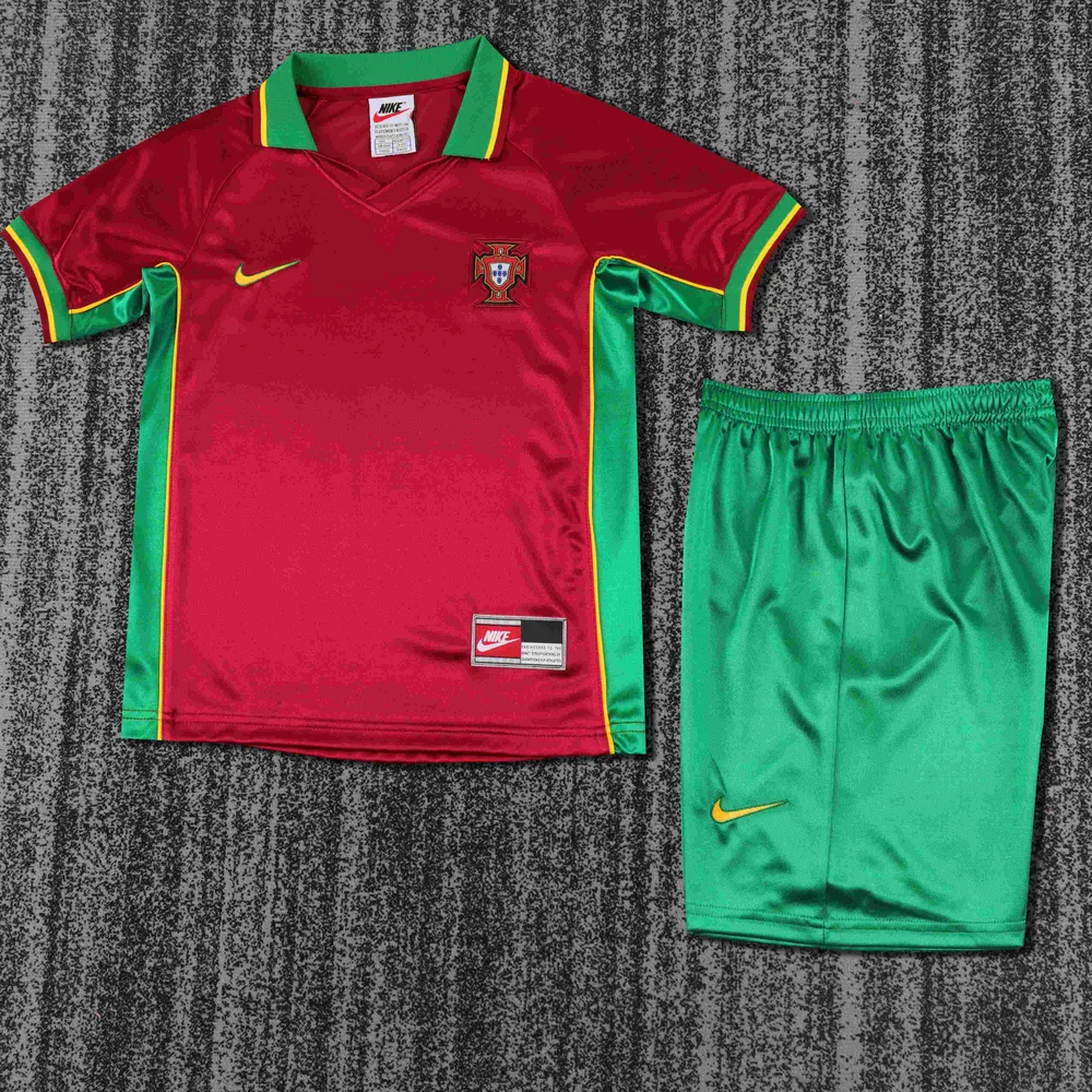 Portugal 1998 Retro Portugal Local Camiseta de fútbol Talla infantil 1998